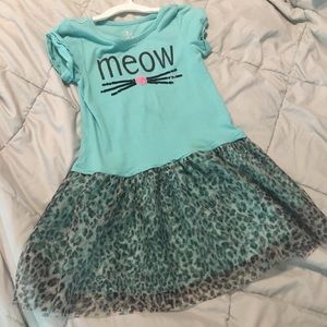 Teal and cheetah print dress size 5/6